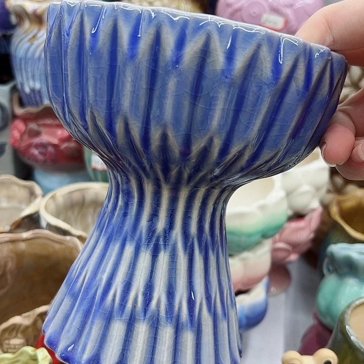 多肉绿植陶瓷花盆9.9包邮，有孔