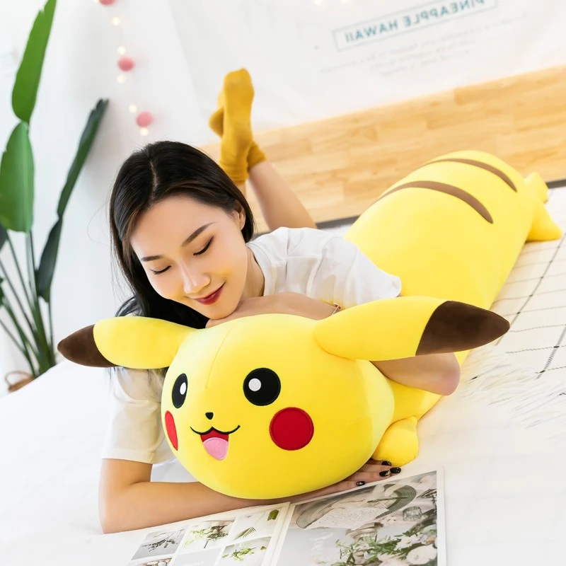 新款皮卡丘公仔长条抱枕毛绒玩偶侧睡觉夹腿儿童生日情人节礼物女