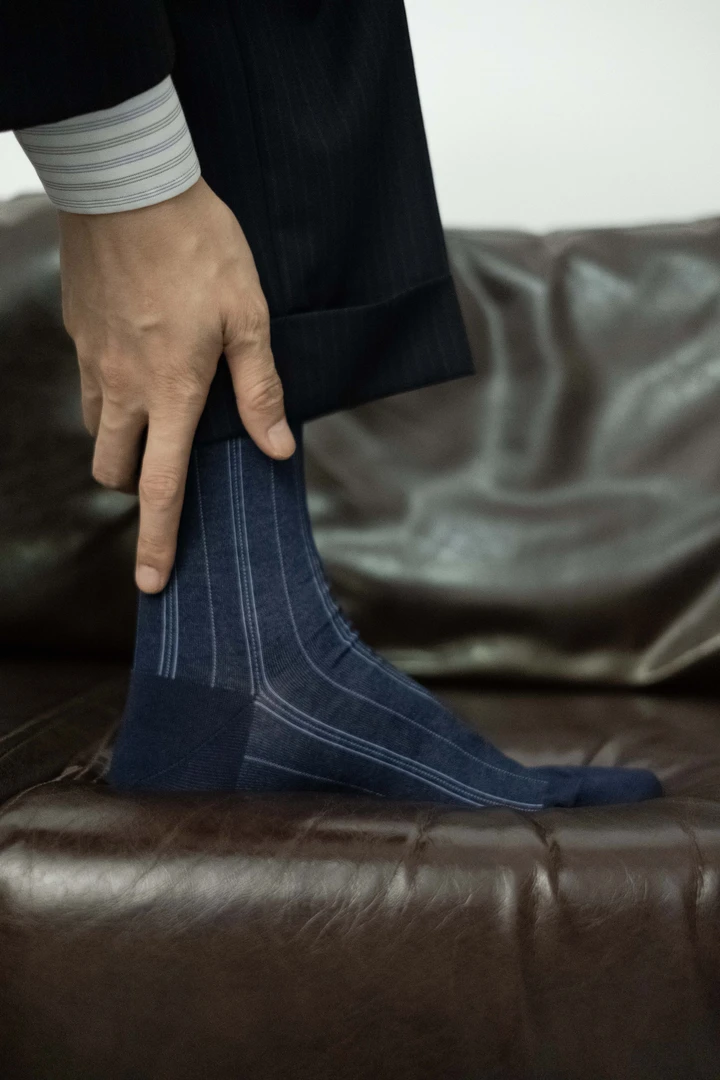 RUGHE经典系列中筒 丝光棉男士商务正装男袜