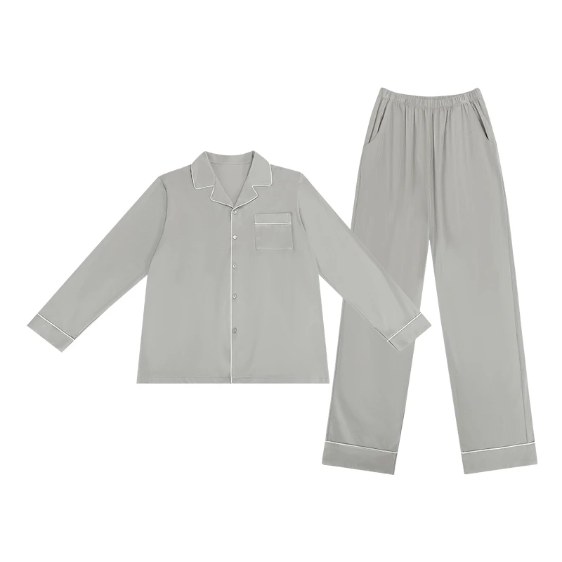 【潘文青补贴】橙线情侣睡衣套装春秋纯棉休闲家居服两件套E83045