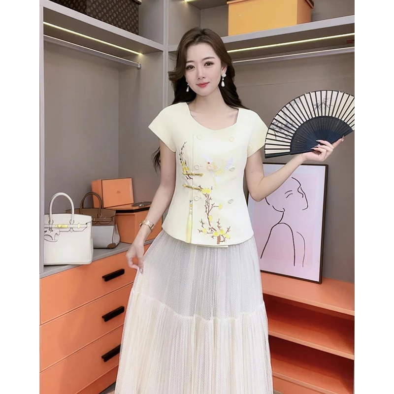 芙娜妮2024新中式洋气时尚气质高端百搭国风女装两件套装N2320051