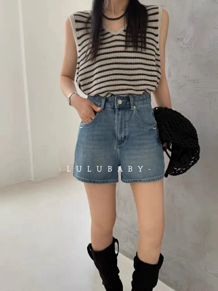 【5788】L-BUT家 四面弹 韩版夏季高腰高弹三分短裤 软糯质感