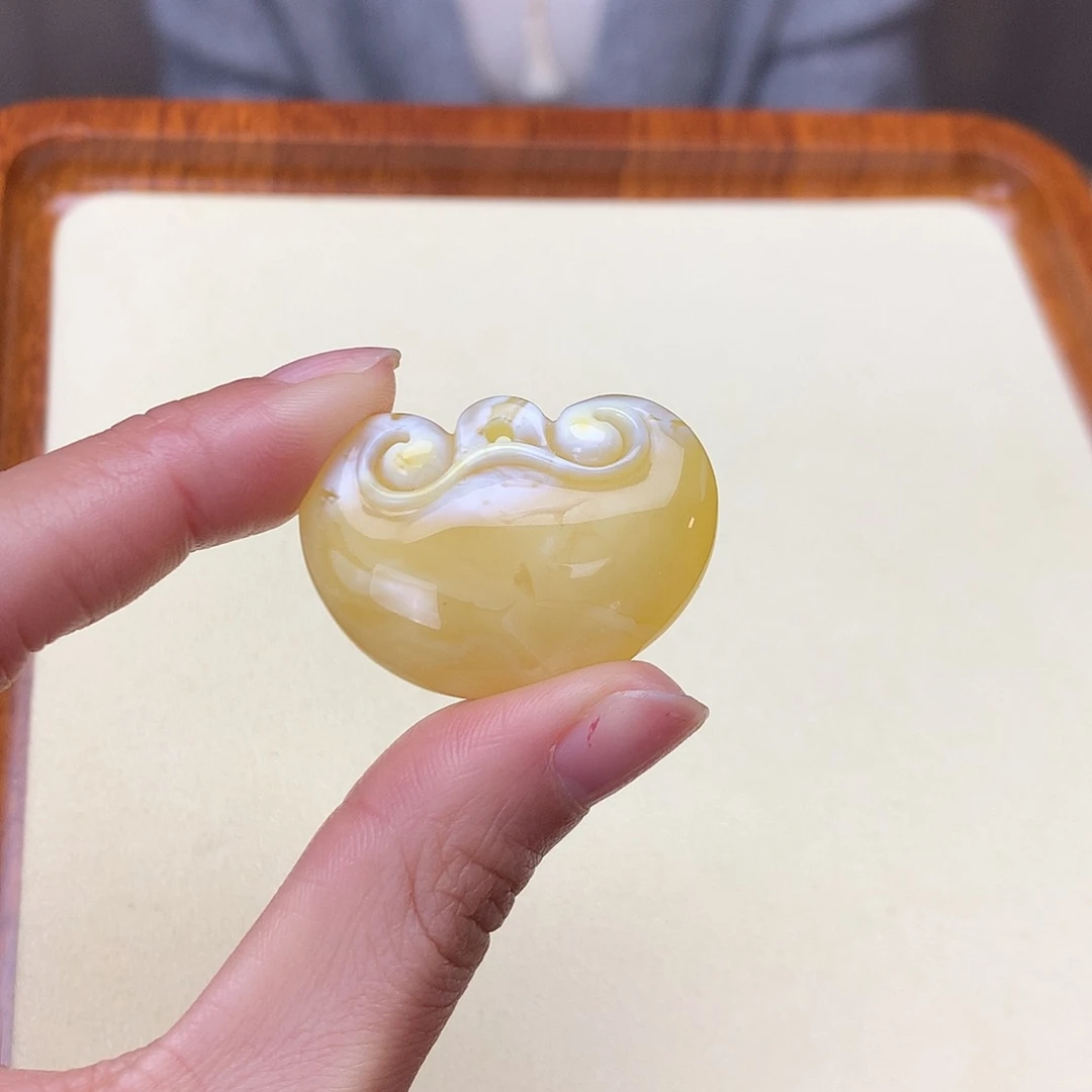 琥珀颈饰未镶嵌超***奥定制项链