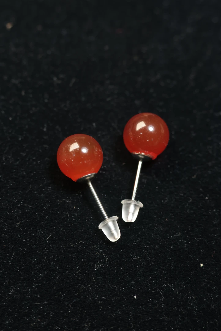 红玛瑙耳钉-QQ016-新人福利
