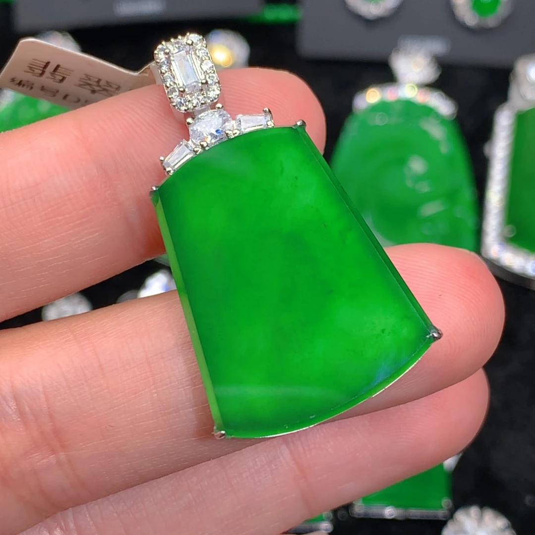 翡翠吊坠(不含链)银S925镶嵌