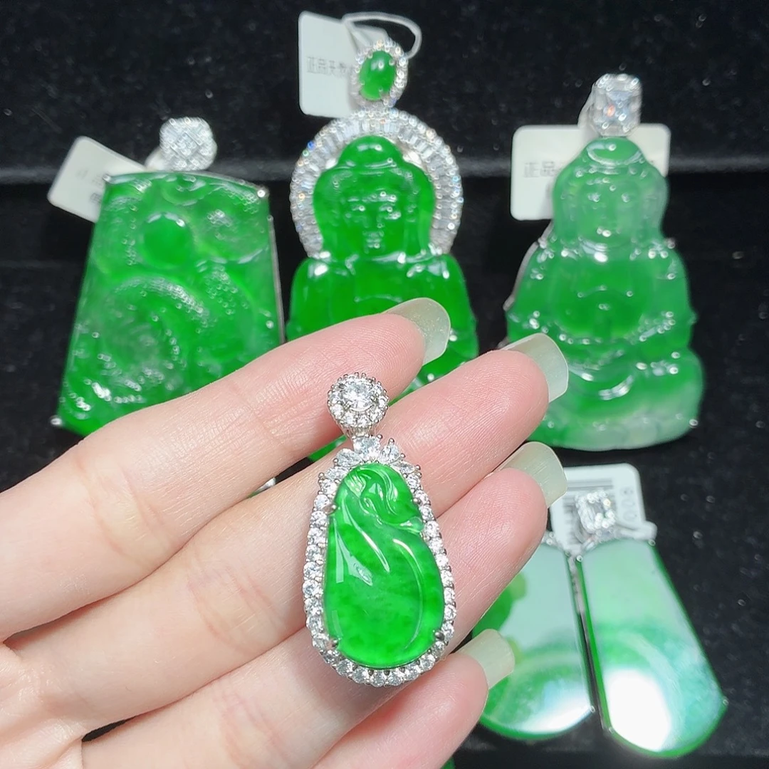 翡翠银S925镶嵌颈饰