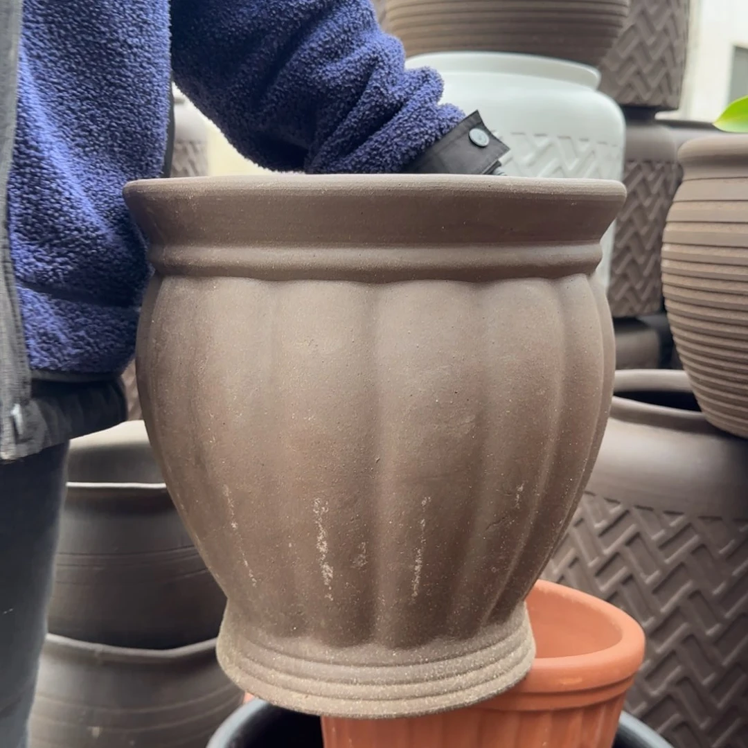 紫砂花盆口30高30宜兴紫砂