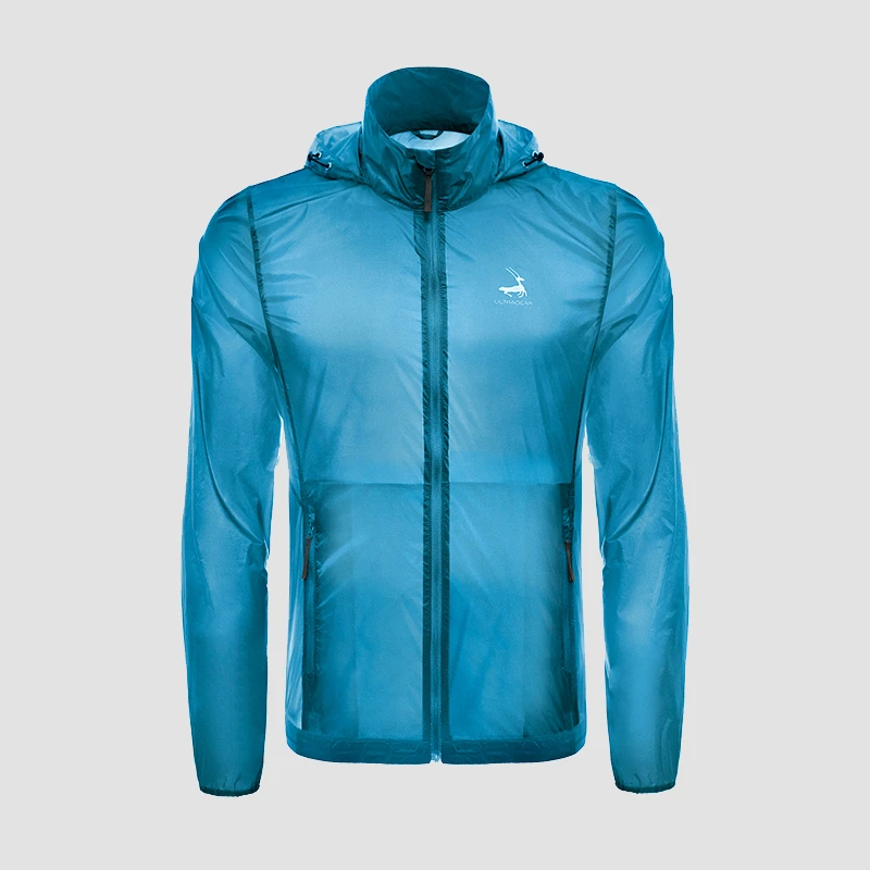 优极UG 男女士春季跑步运动轻薄透气连帽皮肤衣立领防风衣防晒衣