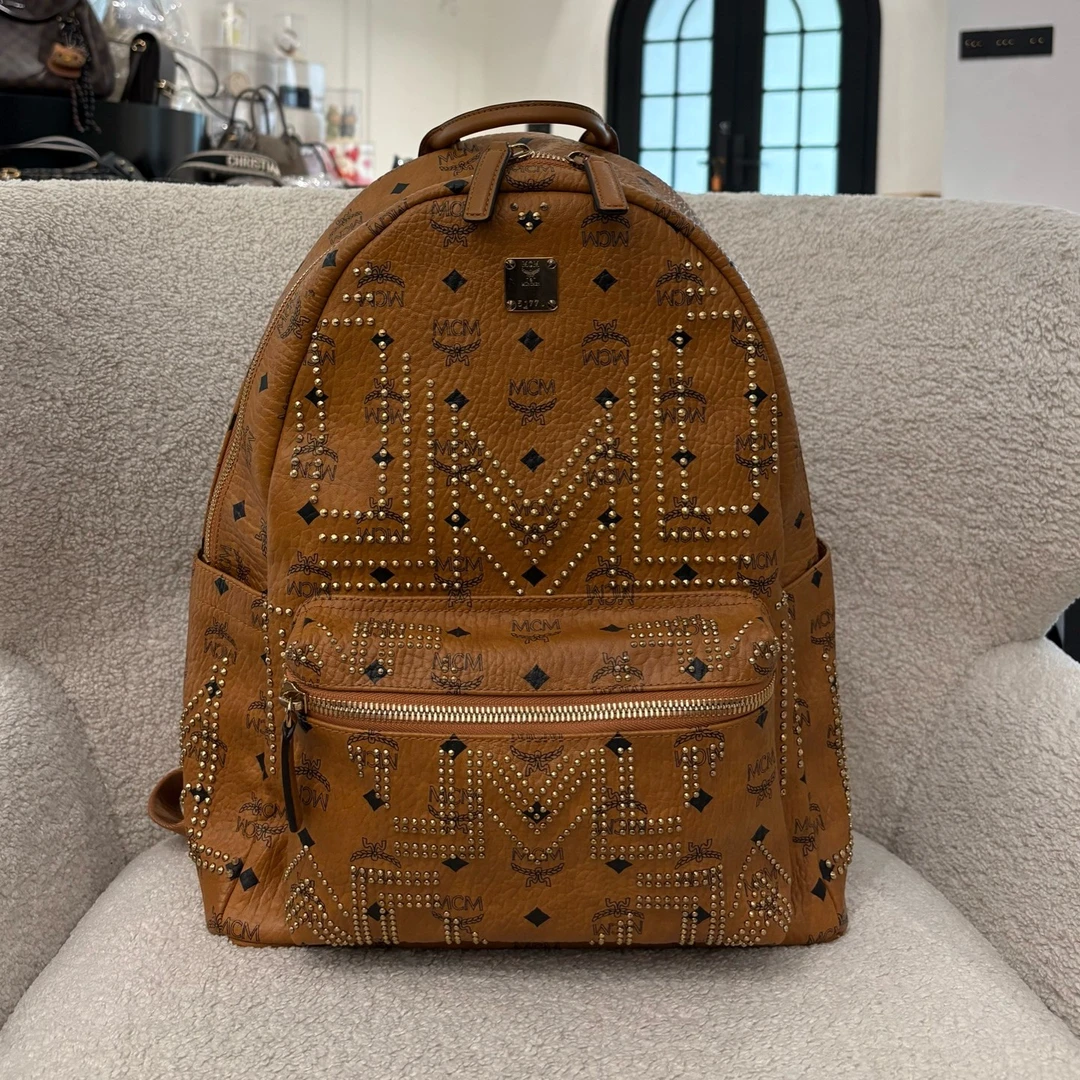 99新 MCM N1047 MCM 男女通用双肩背包大号