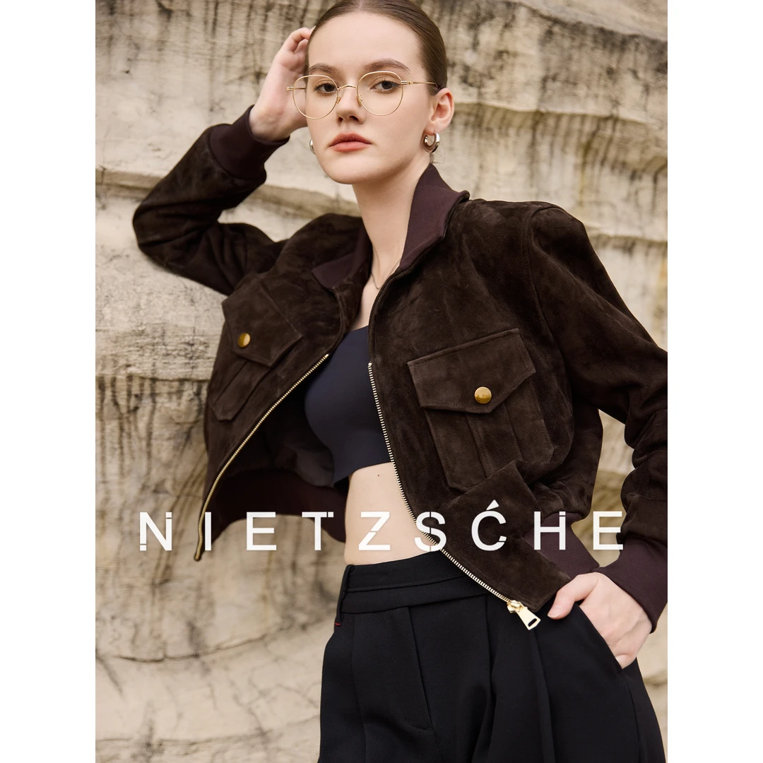 Nietzsche｜中古曼哈顿｜1oo%进口奢极绵羊皮翻领夹克皮质外套30076