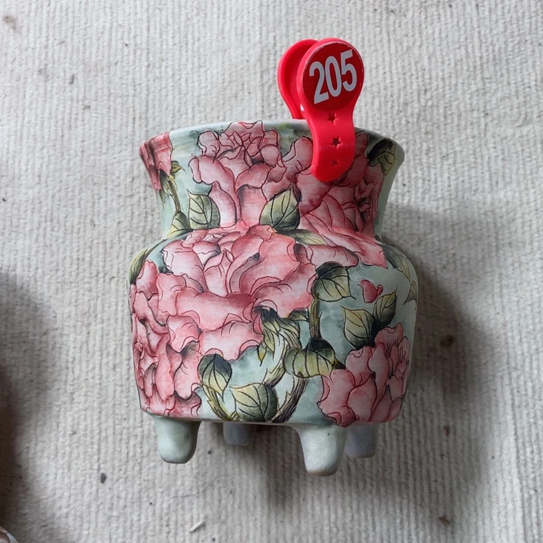 紫砂花盆红**1陶瓷多肉花盆瑕疵