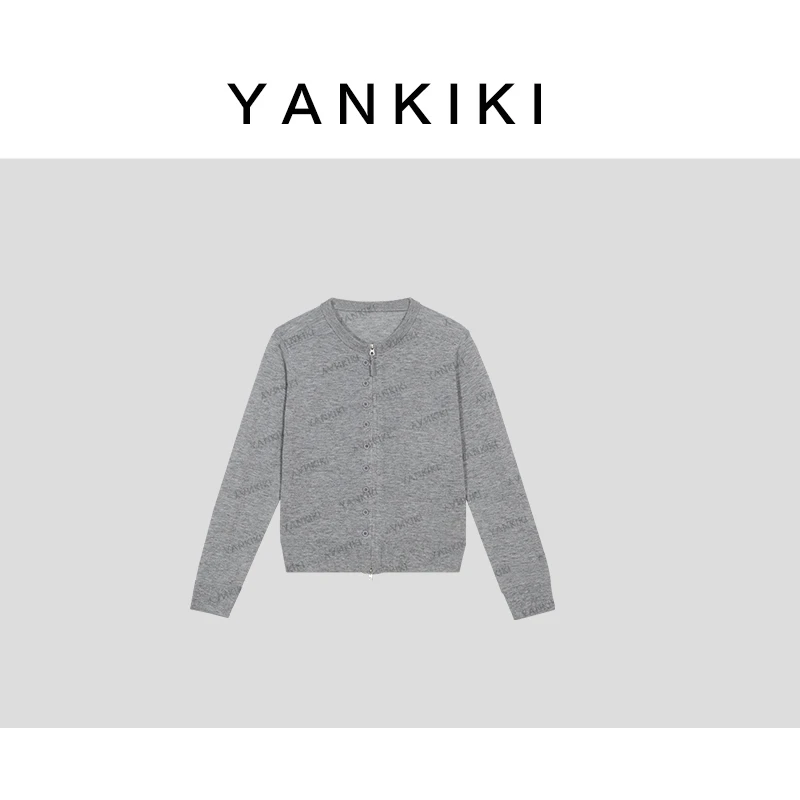 拉链灰开衫  YANKIKI 2025秋季新款NEW