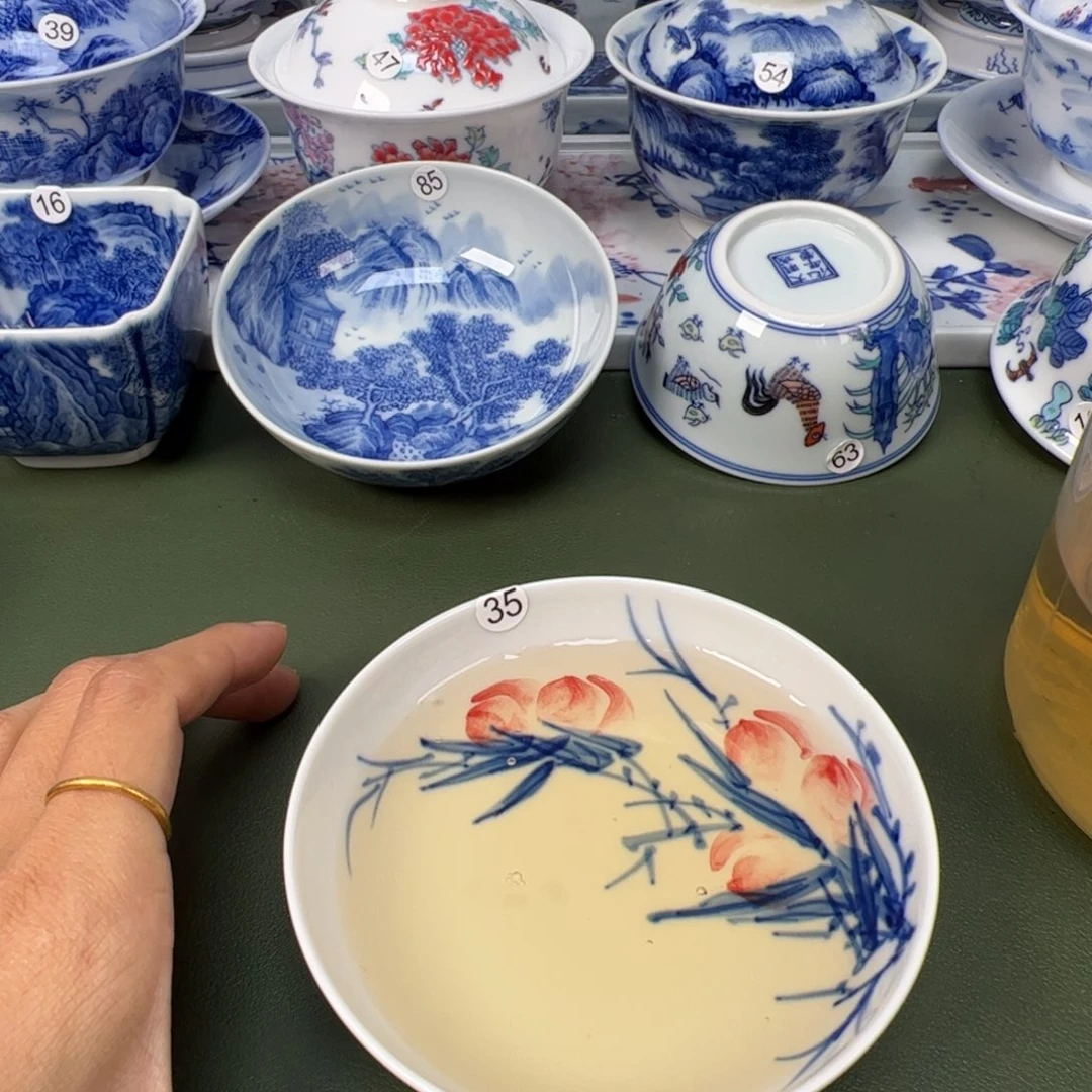 陶瓷景德镇纯手工纯手绘茶具木木35