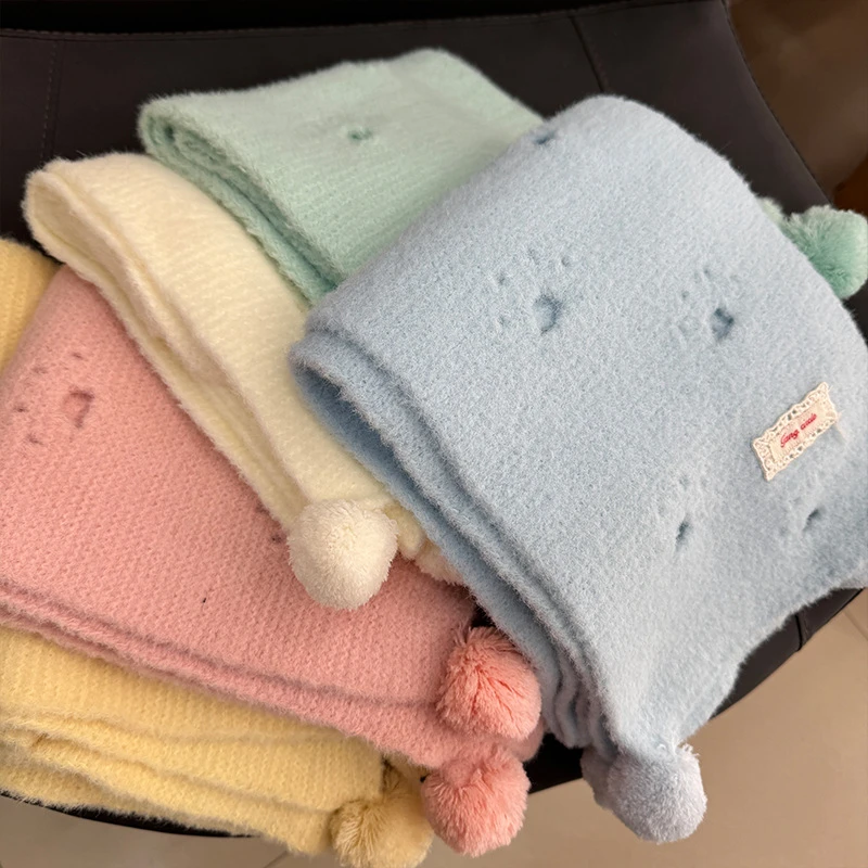 狂欢季消费券暖乎乎奶叽叽手感chao舒服小众设计镂空猫爪印可爱围