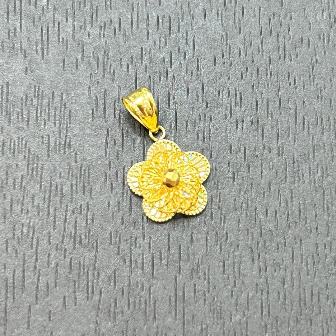 【销冠专享】18K金七彩缠丝小花吊坠ZBKJD380