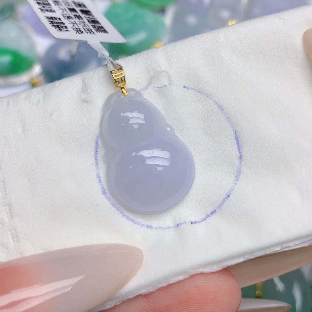 翡翠18K金镶嵌颈饰天然缅甸翡翠a货百元以上9元证书费自理