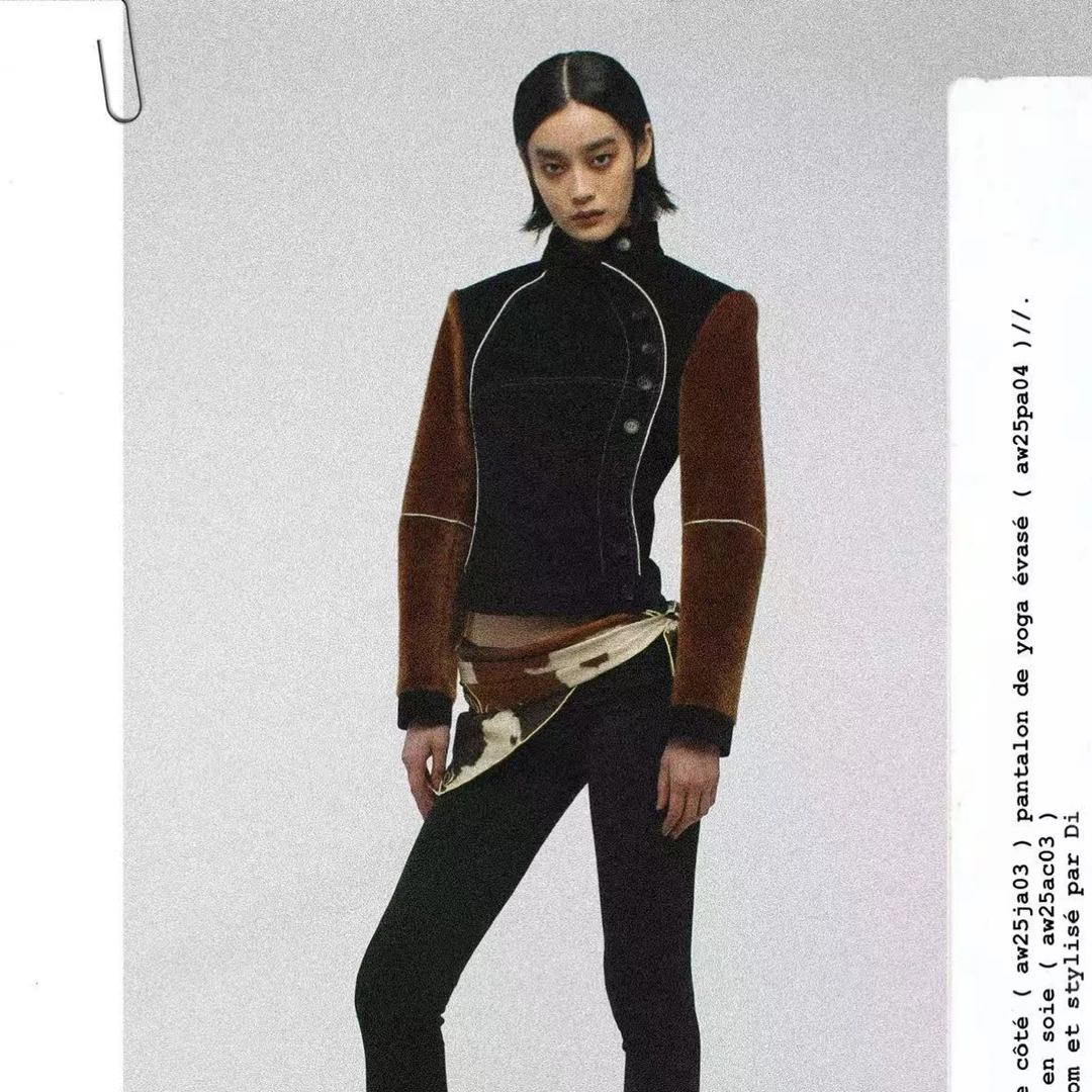 TSOUL【DIDU】拼色侧开夹克