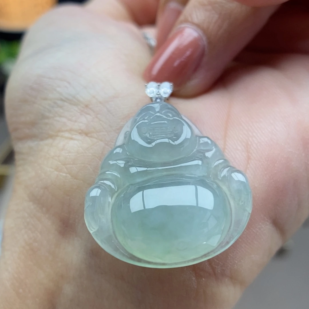 翡翠18K金镶嵌颈饰吊坠28