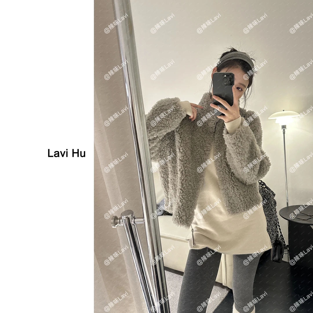 布偶涂鸦 女厚款时尚常规款极简风冬季短外套2911