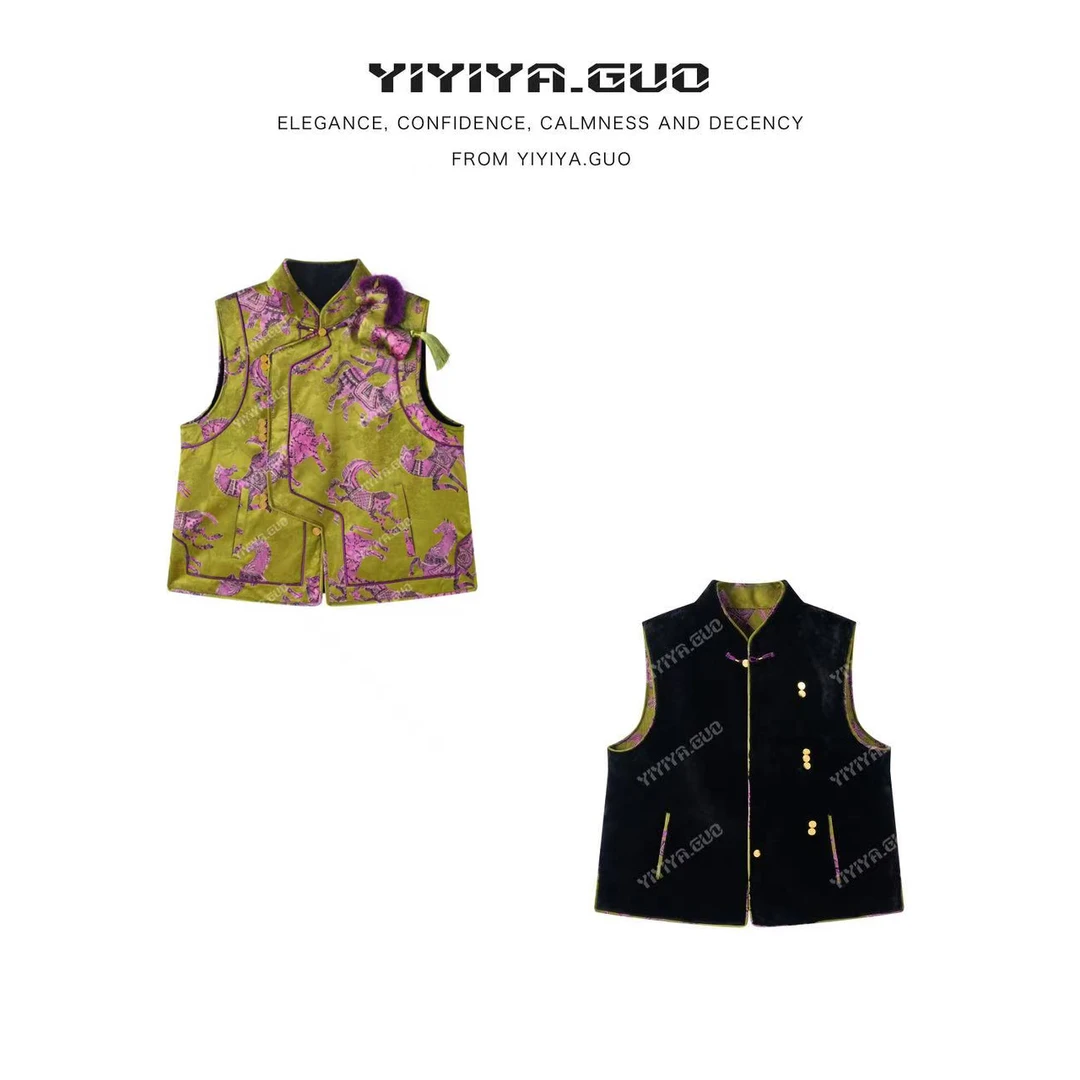 yiyiya.Guo艺艺吖【小斑马】双面穿皮毛一体马甲080108SS52