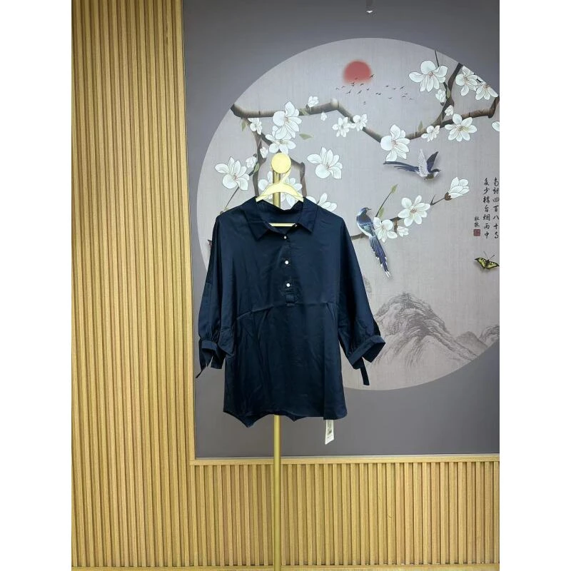 新品上新2024年纯色七分袖高档阔太太显瘦上衣衬衫A613