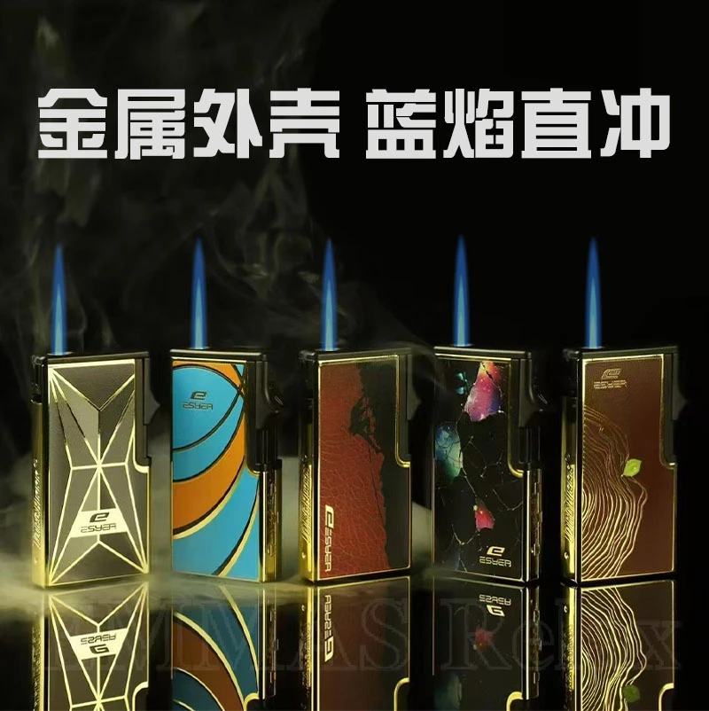 金属蓝焰直冲防风打火机高颜值充气创意打火机印字龙息送男生礼物
