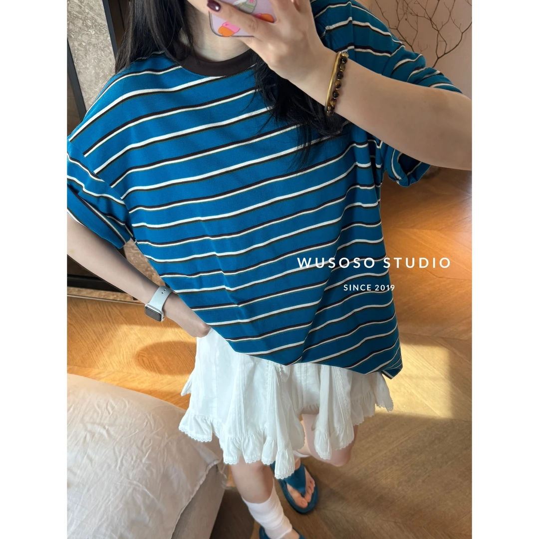 【soso】私服｜孔雀蓝宽版tee胸围138衣长76