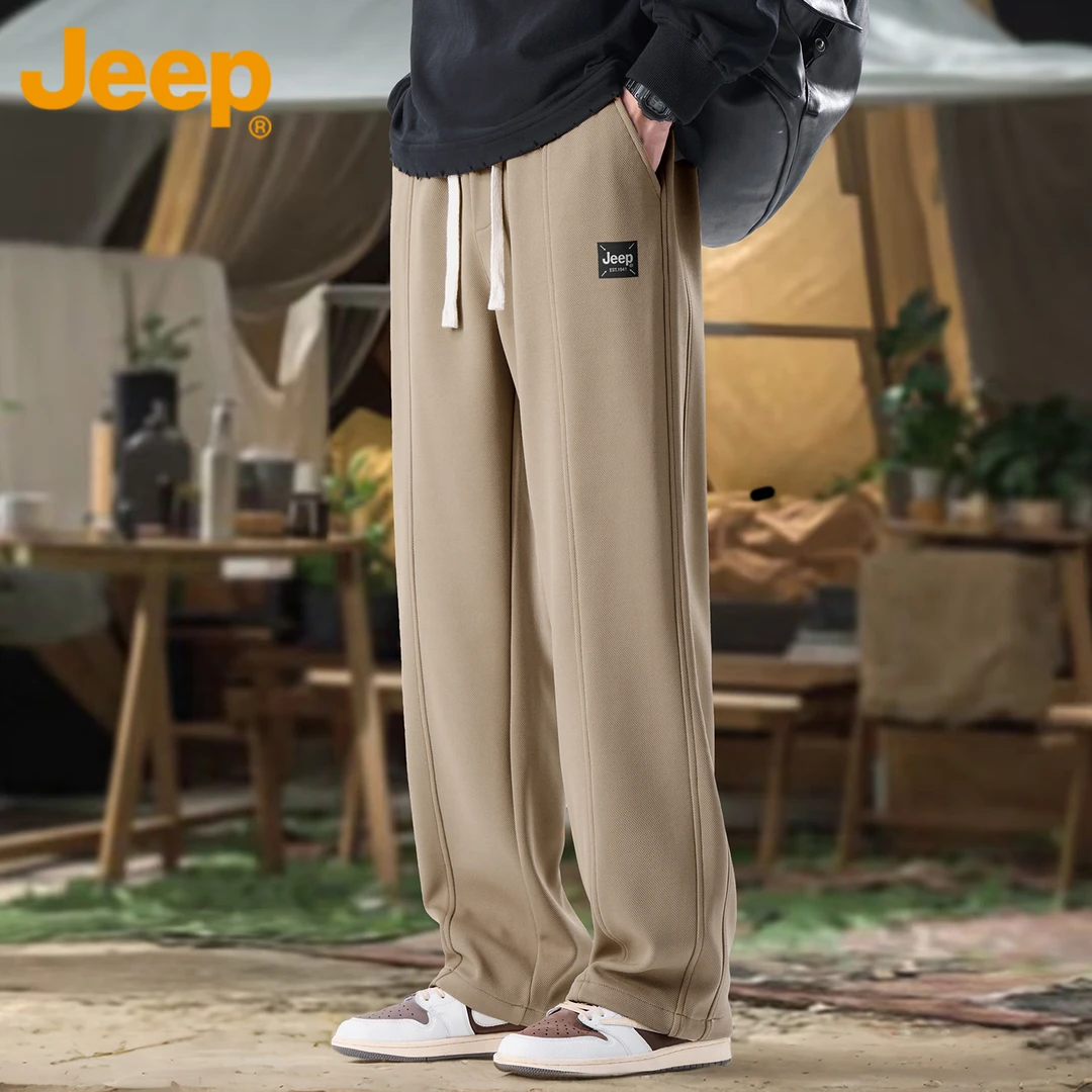 JEEP/吉普运动卫裤男士夏季薄款休闲男裤日系慵懒风宽松直筒裤子