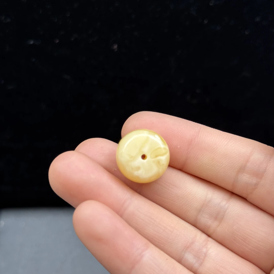 Y5370天然原矿蜜蜡 妖花墩子 16*9mm抖音基地质检发货