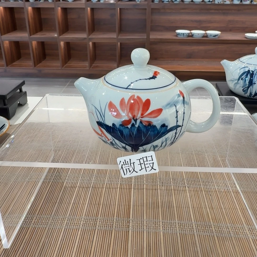 釉下手绘茶具微瑕