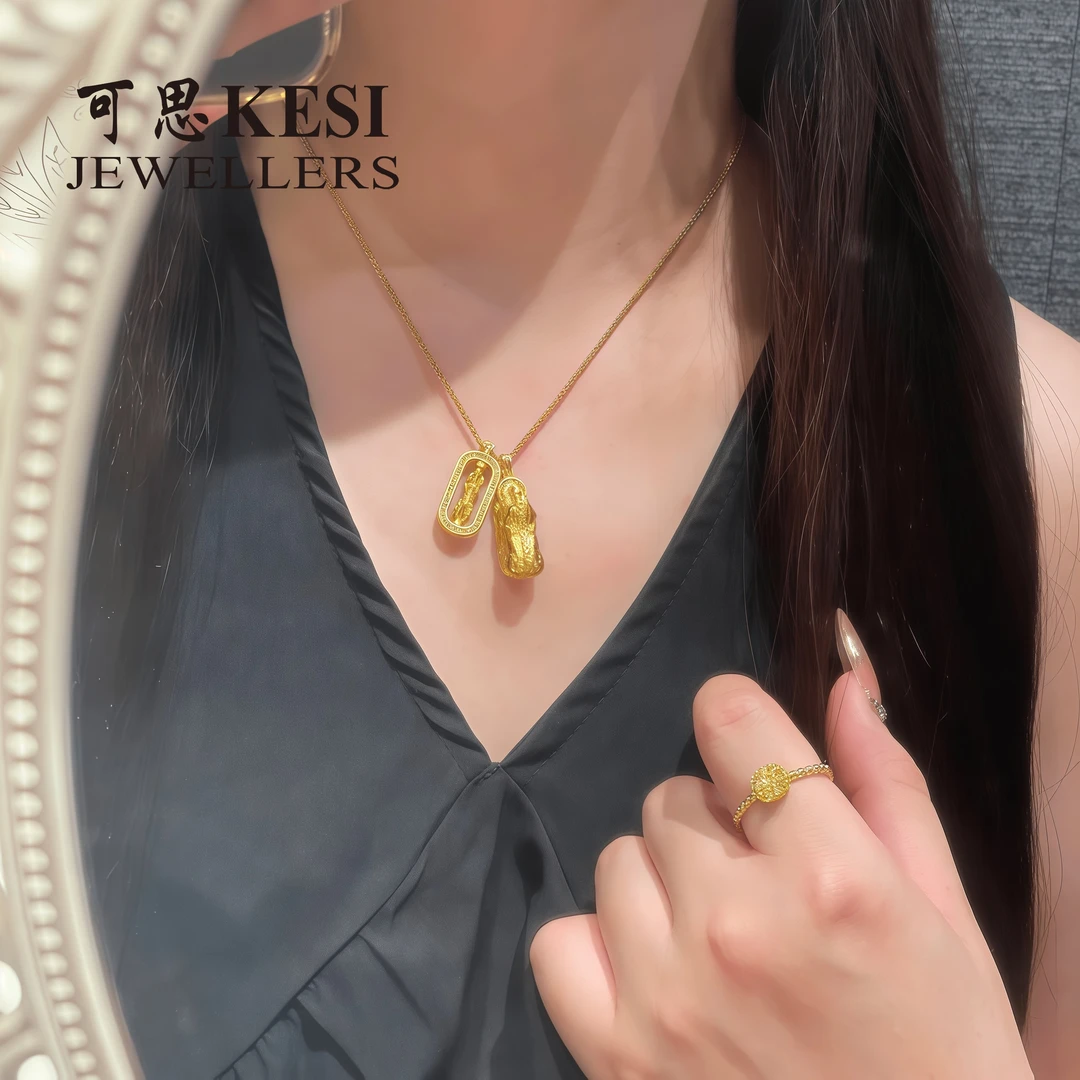 铜合金吊坠 铜合金项链新中式女神貔貅项链招财吊坠锁骨链送女友