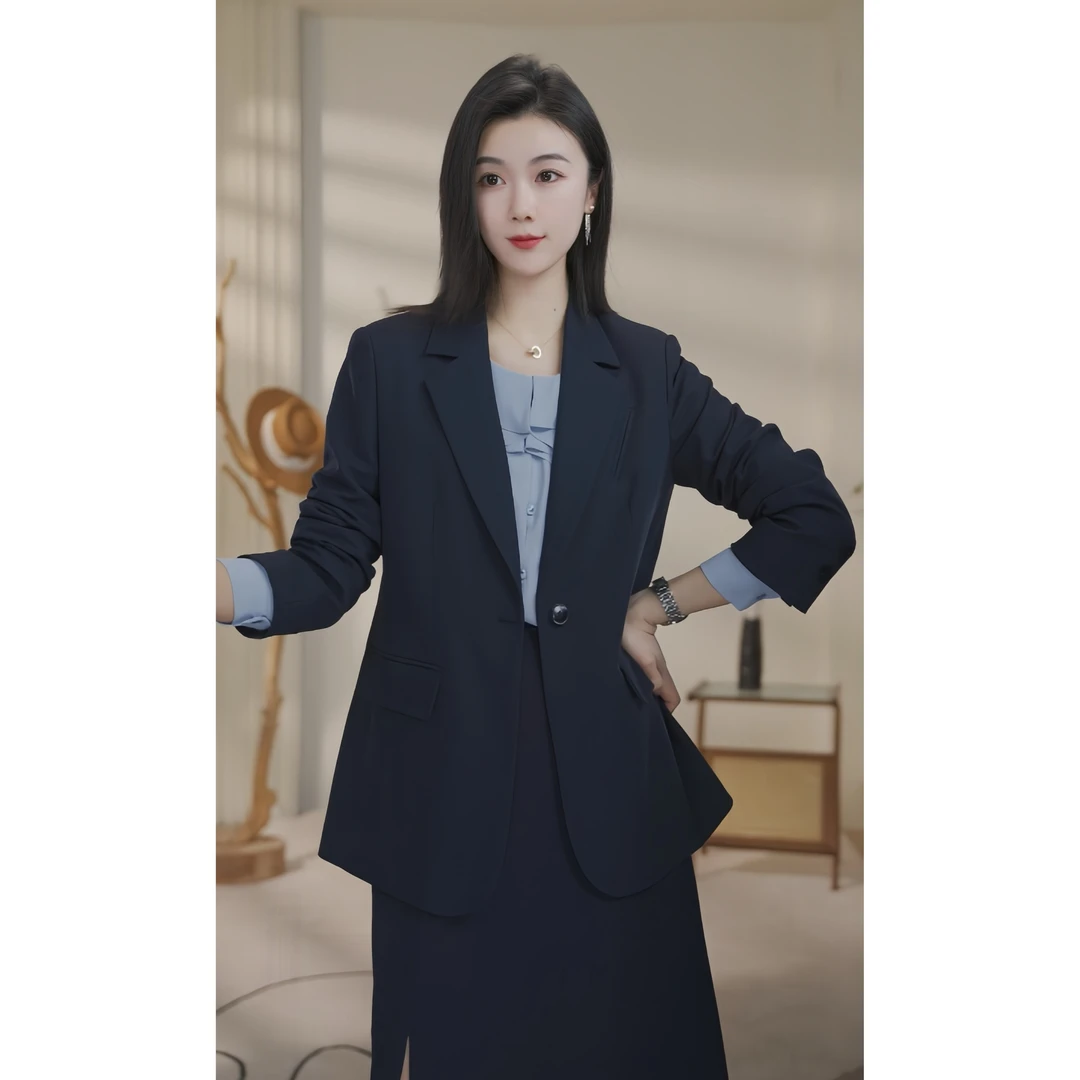 【小陈甄选】曼贝8451029西装女长袖上衣小个子职业通勤外套