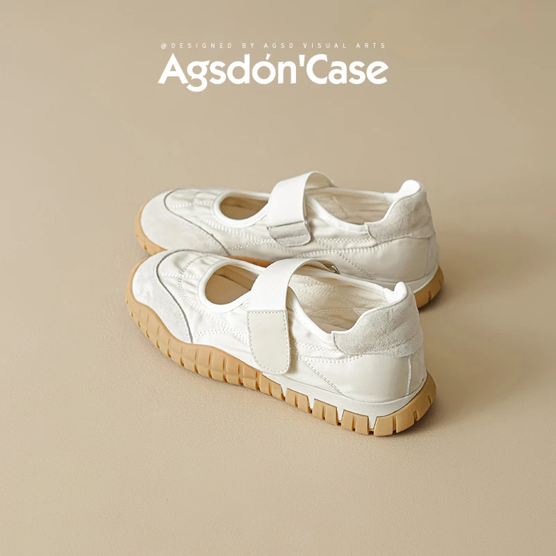 奥古狮登运动玛丽珍鞋女款2025新款夏季镂空厚底凉鞋魔术贴德训鞋