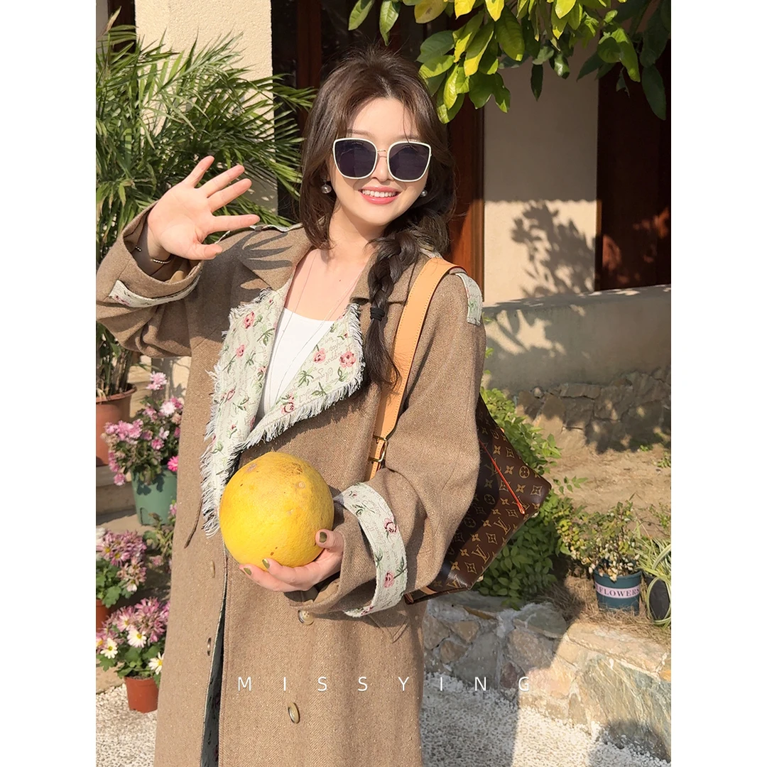 应小姐【费城风衣】微胖大码气质风宽松韩版显瘦设计感长款风衣外套