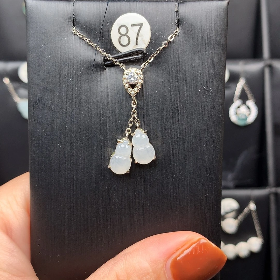 翡翠银S925镶嵌颈饰