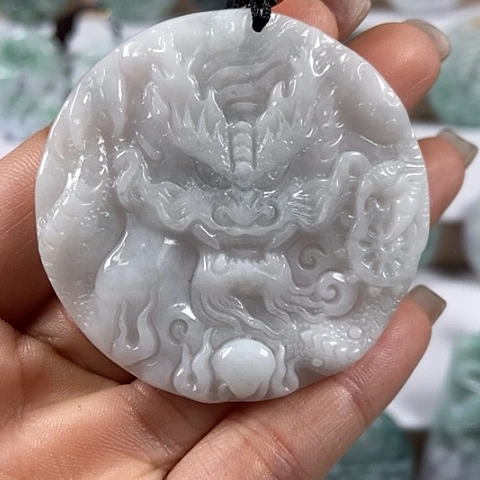 翡翠颈饰未镶嵌龙行天下有棉纹福利