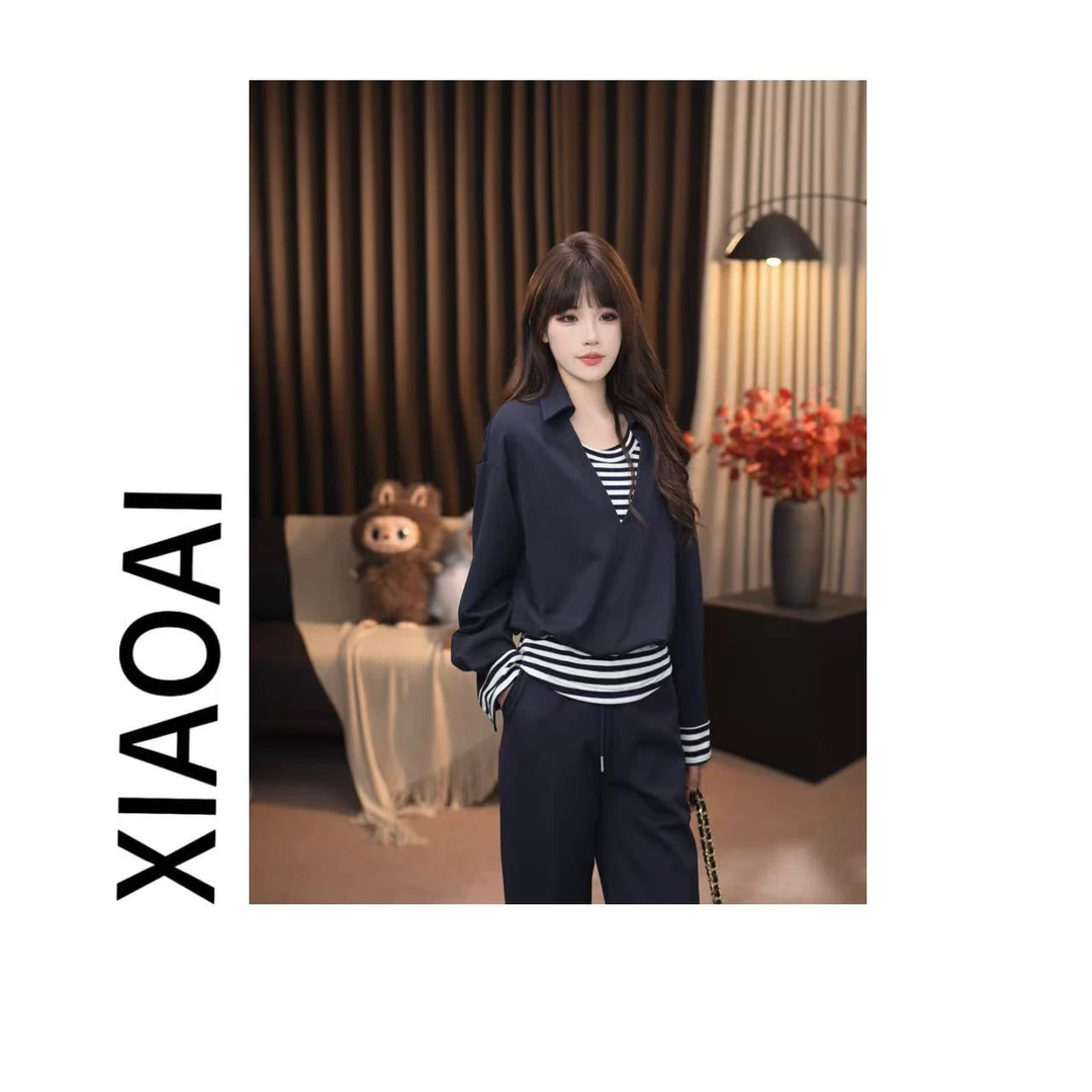 【66】A200198  2025早秋气质女新款宽松显瘦套装女