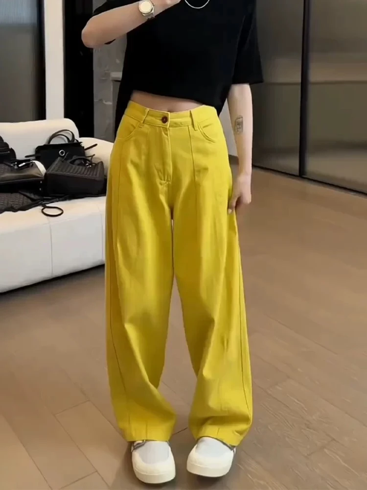 8243-冬季加绒加厚多巴胺彩色牛仔裤女大码胖mm