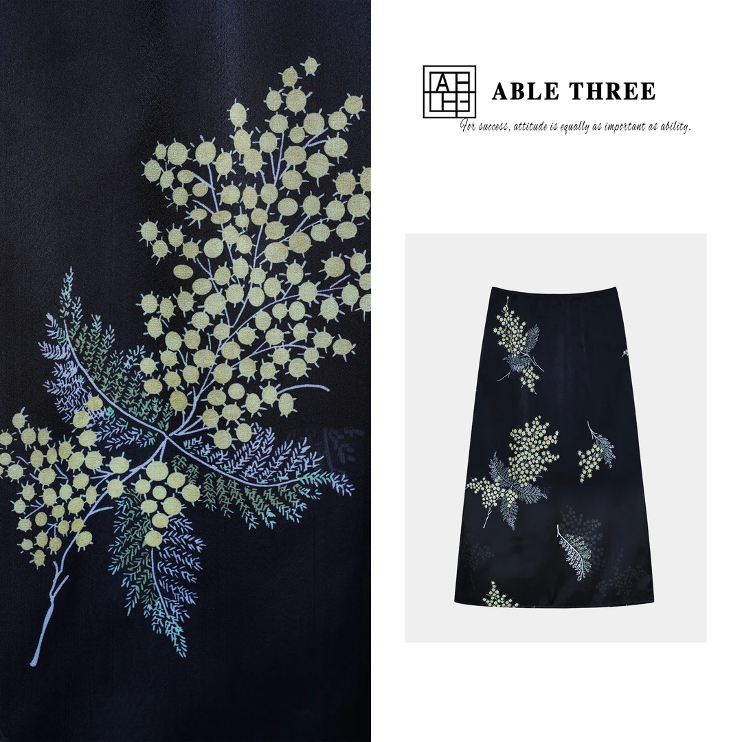 ABLE THREE【步夏】 复古双层花卉印花半身裙 FD-SS9863