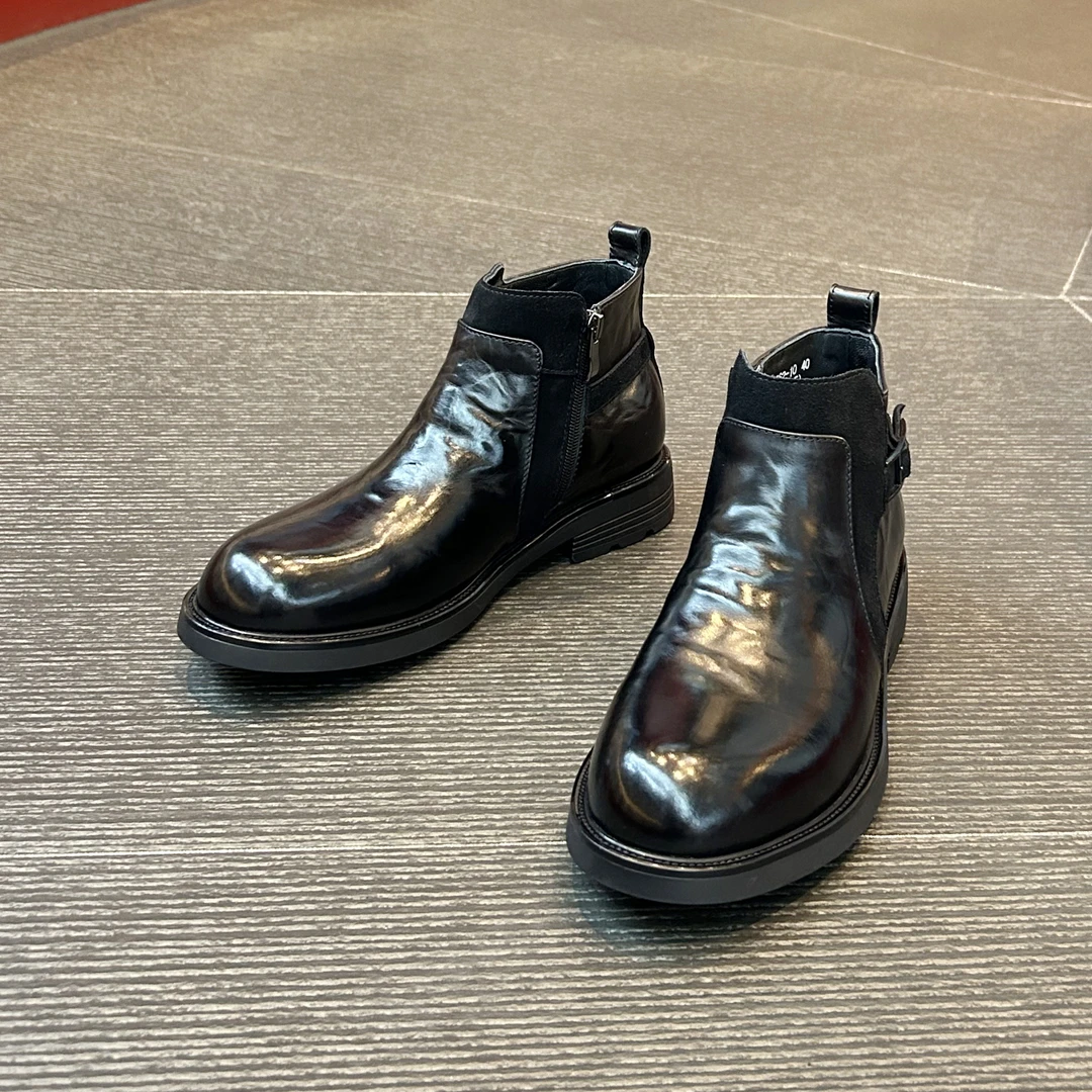 秋冬英伦风切尔西靴男士皮鞋商务休闲真皮靴子高帮马丁靴拉链短靴