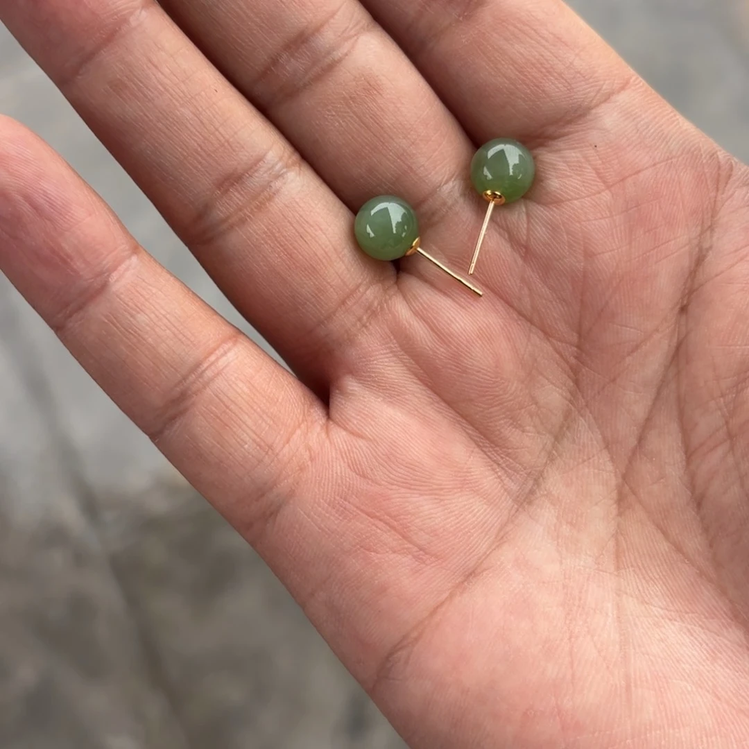 颈饰未镶嵌和田玉（碧玉）耳钉卡8