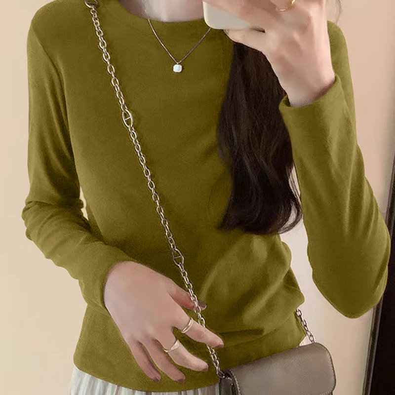 2025新款上新打底长袖T恤德绒宽松保暖时尚打底衫