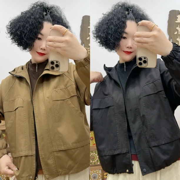 8576#大口袋连帽外套