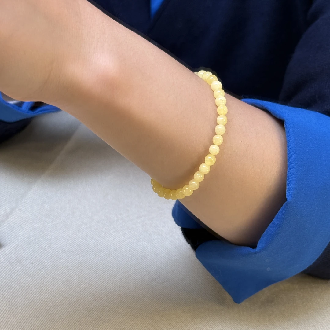 蜜蜡圆珠小米珠手串单圈女款