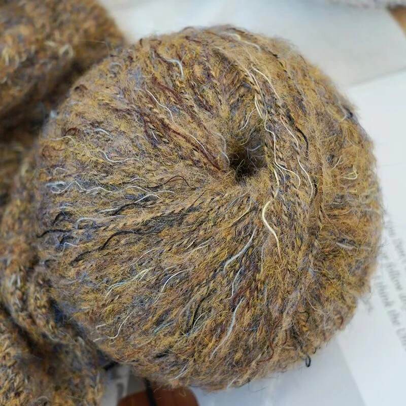 烟花马海毛羊驼绒围巾毛衣披肩外套手工编织线手工diy编织毛线