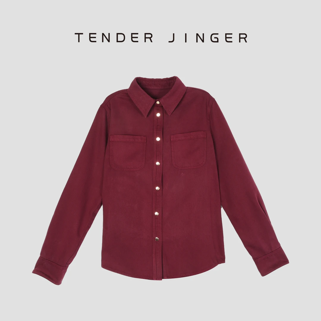 Tender Jinger【黑标】工装风翻领天丝口袋衬衫T53FYY020Y
