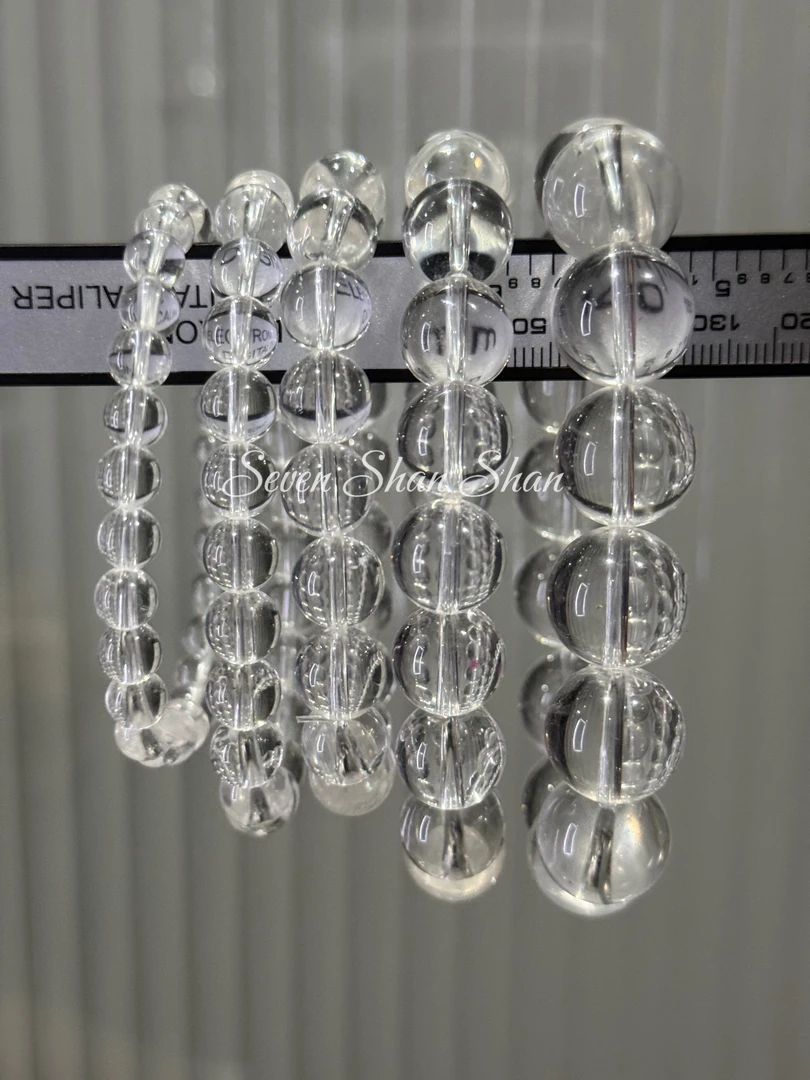 天然白水晶A+微棉手串6mm-16mm多样性发白水晶手串一