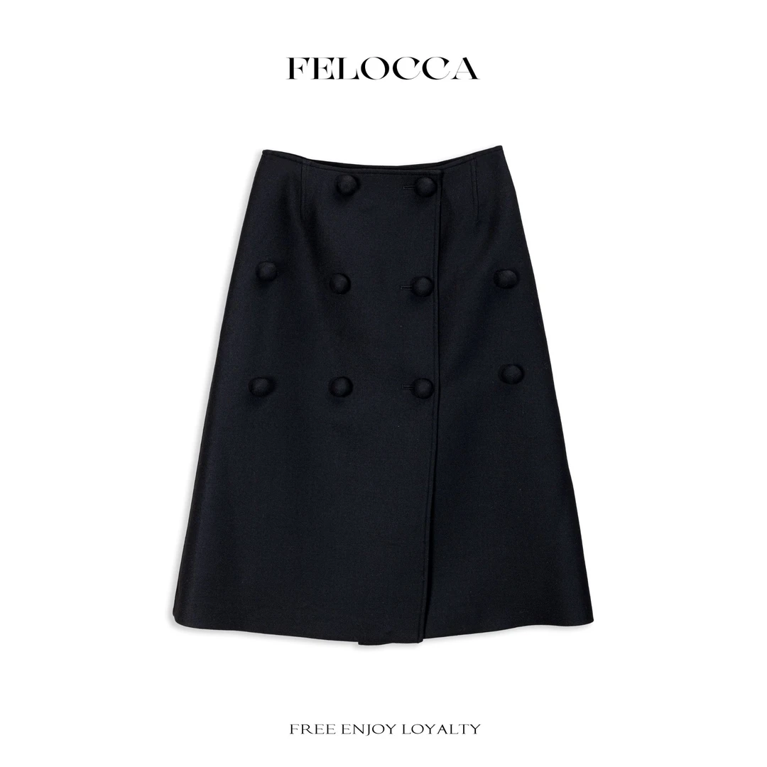 【FELOCCA】秋冬新款多层口廓形羊毛半裙  CC2544