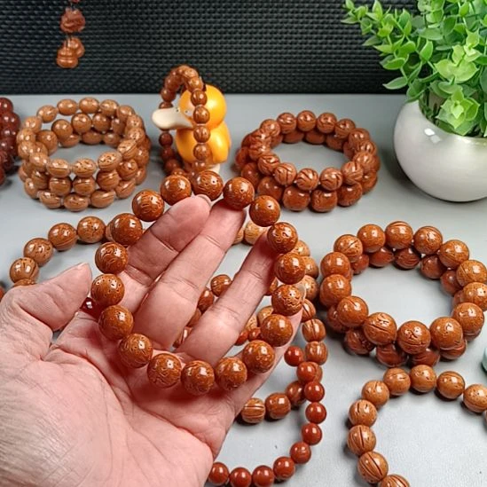 桃核手串铁籽密纹红魔13