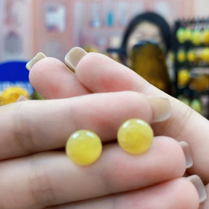 琥珀银S925镶嵌颈饰耳环